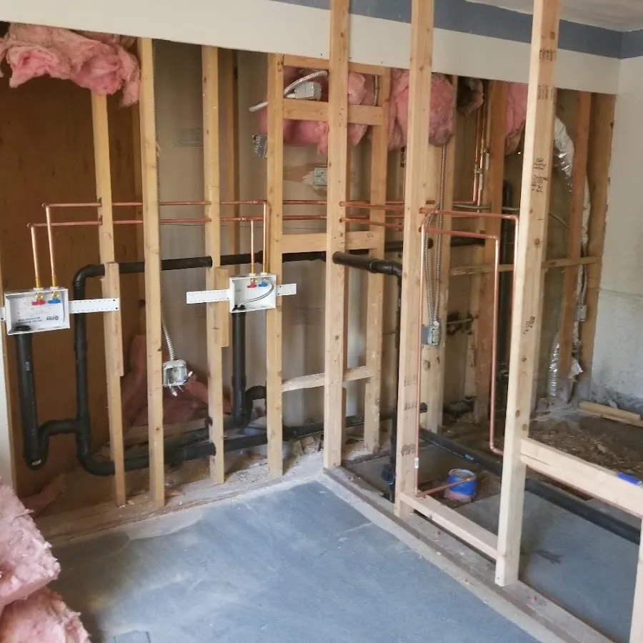Copper pipe rough-in and plumbing installation in Deerfield Beach